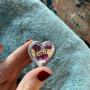 Classic Hardware Saint Heart Ring